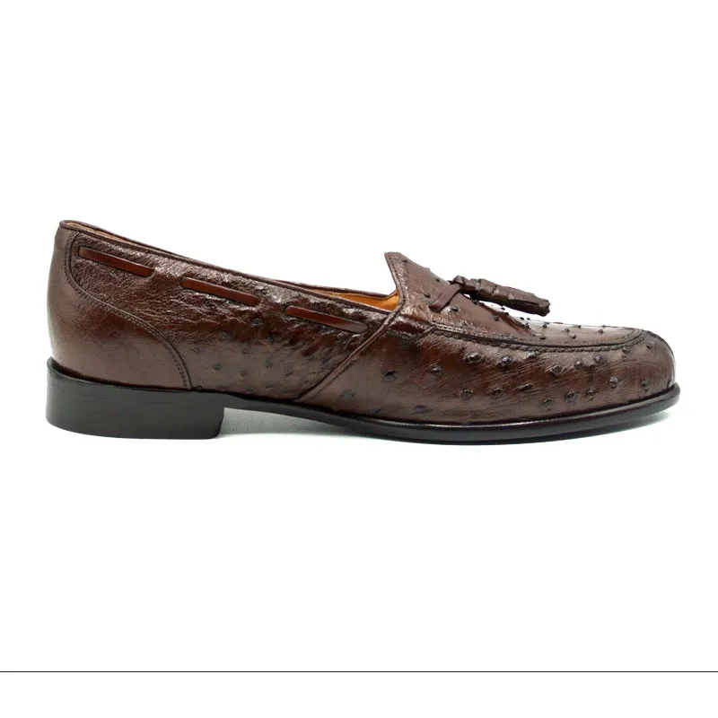 13-581-BRN FRANCO Ostrich Tassel Loafer, Brown