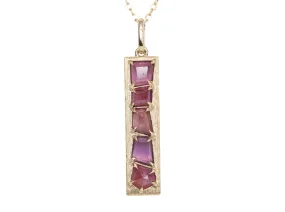 1.65ct Pink Red Geometric Winza Ruby Unique Pendant 14K Gold Charm R4409