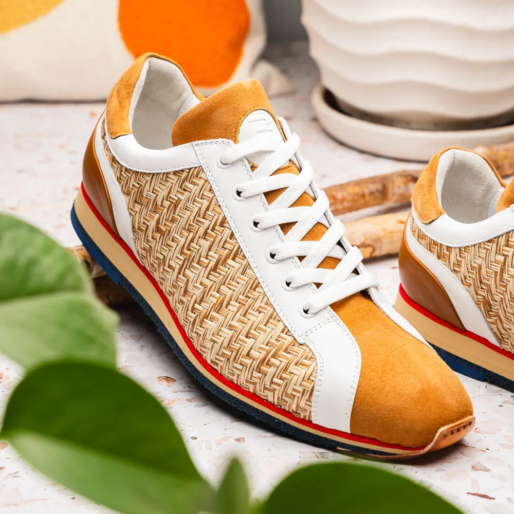 65-375-BRN RIPI Calfskin Hand Weave Sneaker Brown