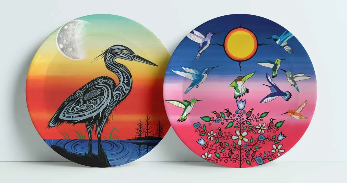 Ancestors / Crane Clan Decorative Plates by Jeffrey Red George