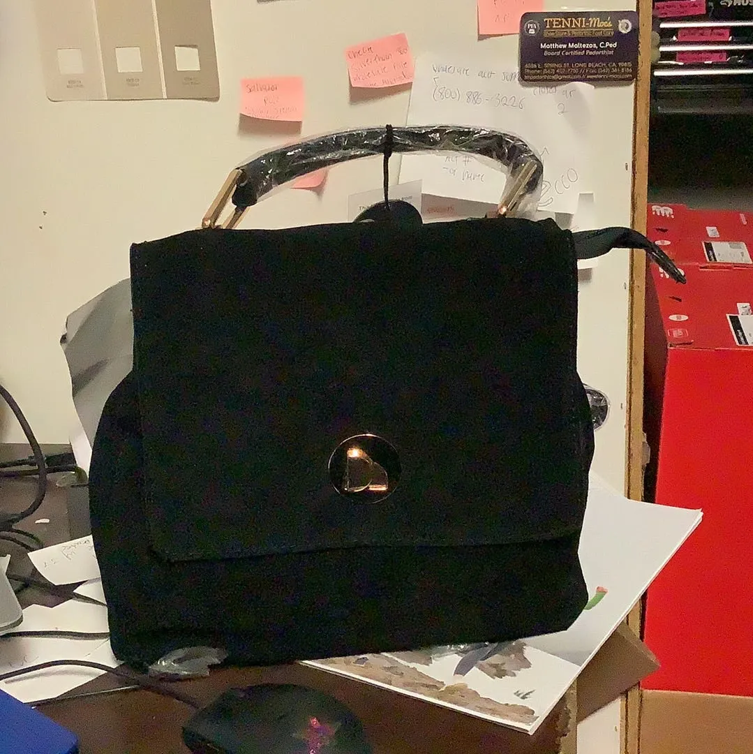  Antoinette Real Suede Backpack in Black  