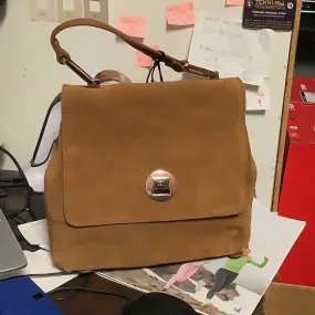  Antoinette Real Suede Backpack in Tan  