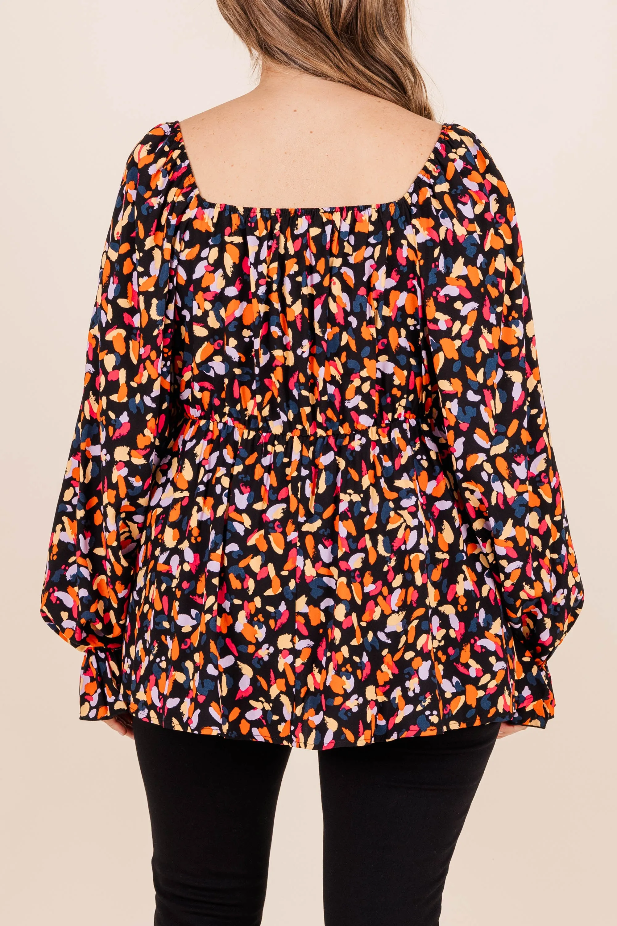 Appeal To My Dreams Top, Black/Fuchsia