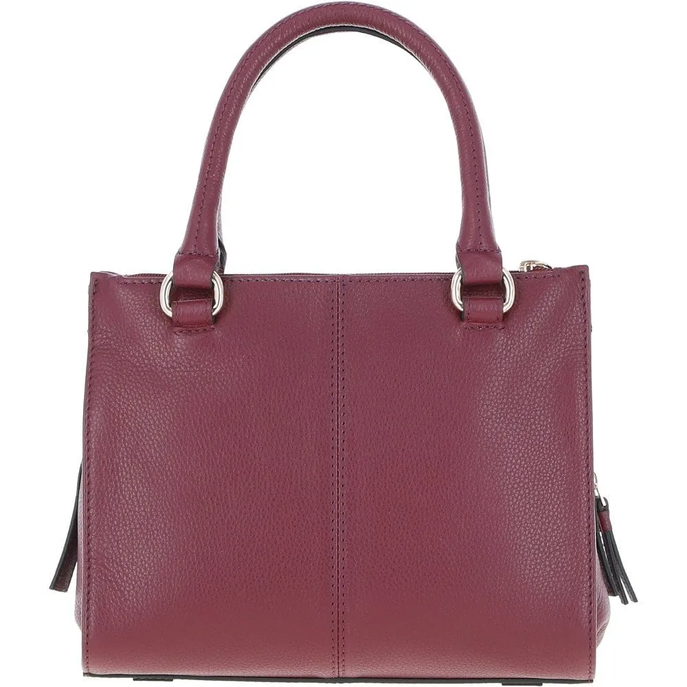 Ashwood Three Section Leather Tote Shoulder Bag Wine: Z-73