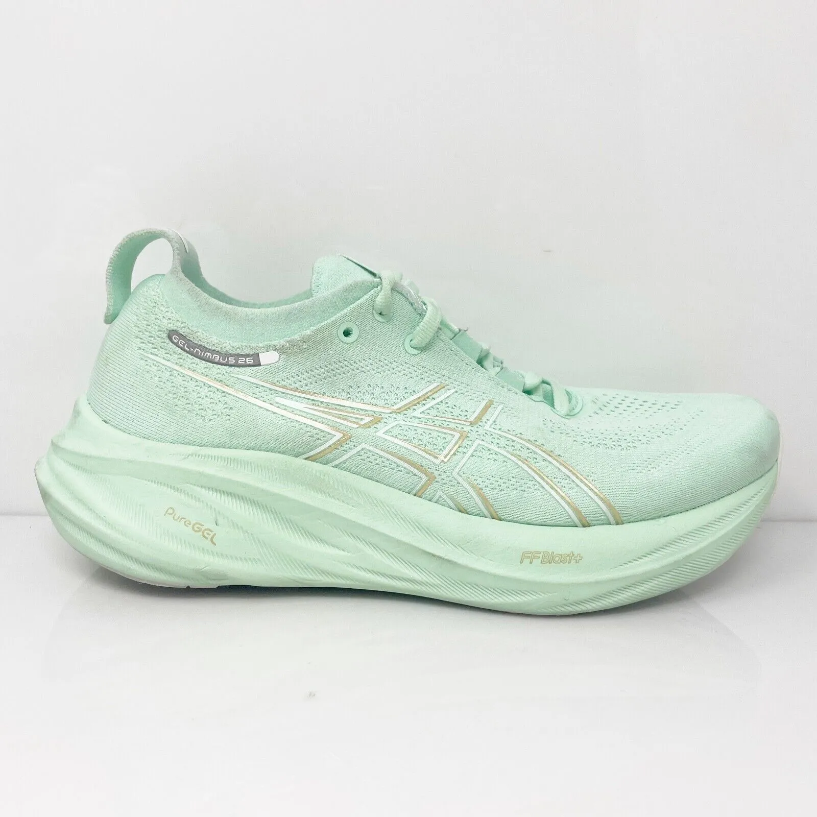 Asics Womens Gel Nimbus 26 1012B601 Green Running Shoes Sneakers Size 8