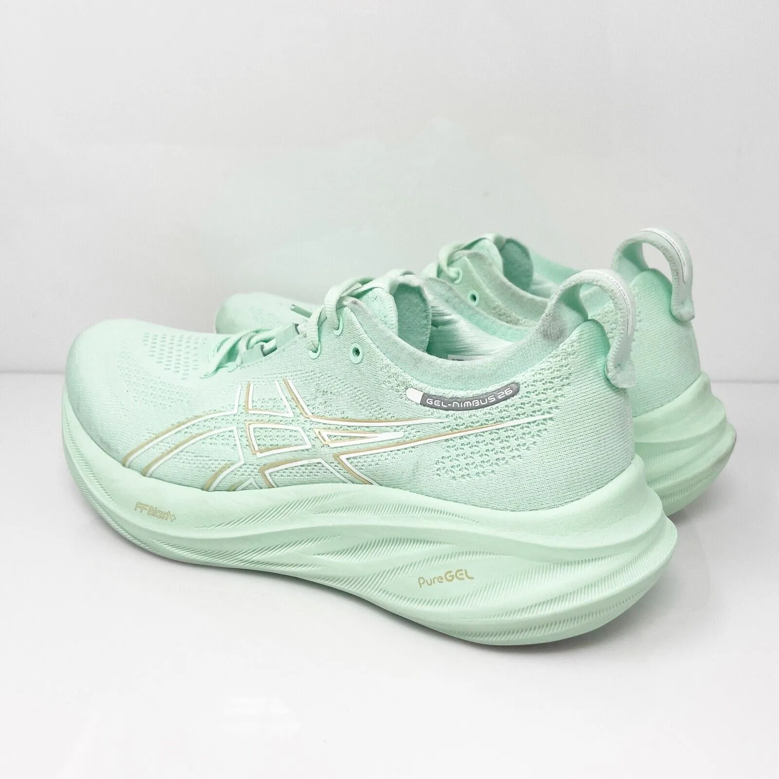 Asics Womens Gel Nimbus 26 1012B601 Green Running Shoes Sneakers Size 8