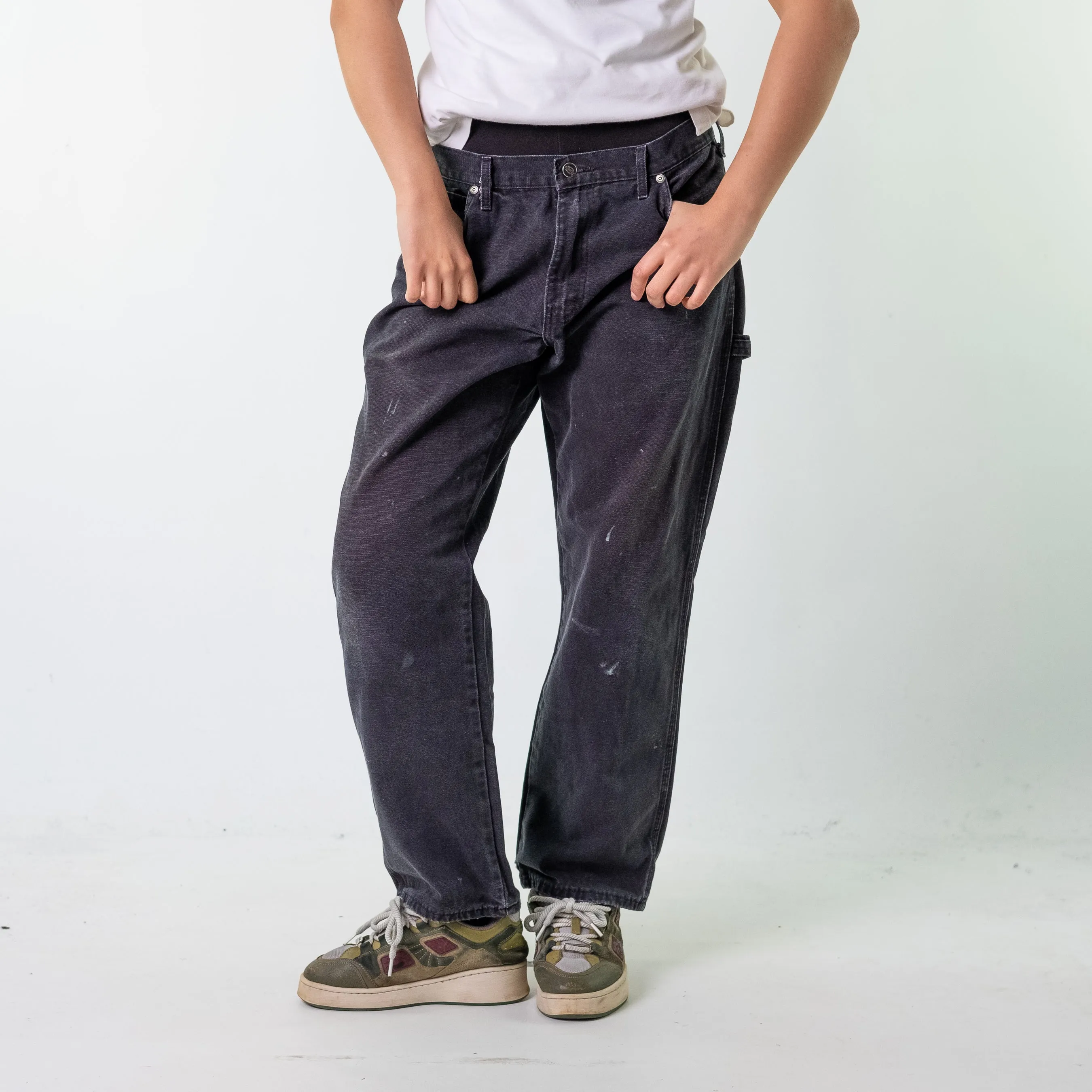 Black 90s Dickies  Cargo Skater Trousers Pants Jeans (34x30)