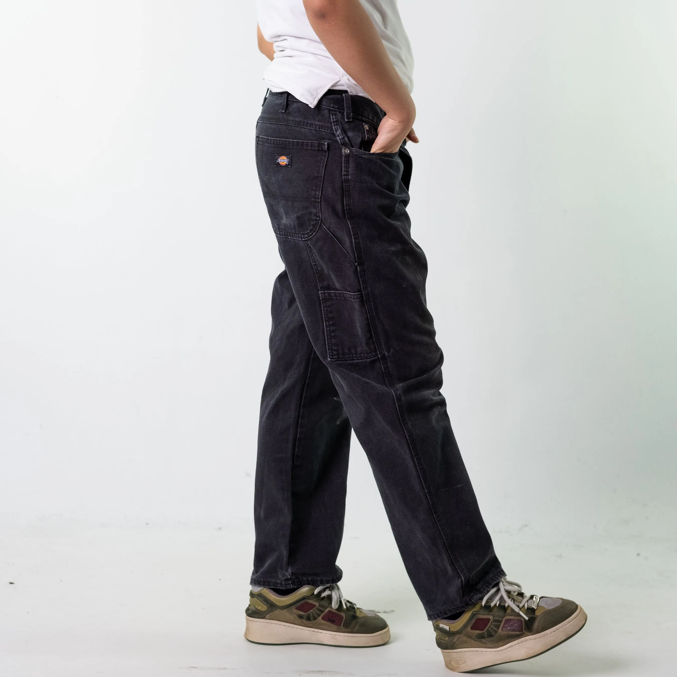 Black 90s Dickies  Cargo Skater Trousers Pants Jeans (34x30)