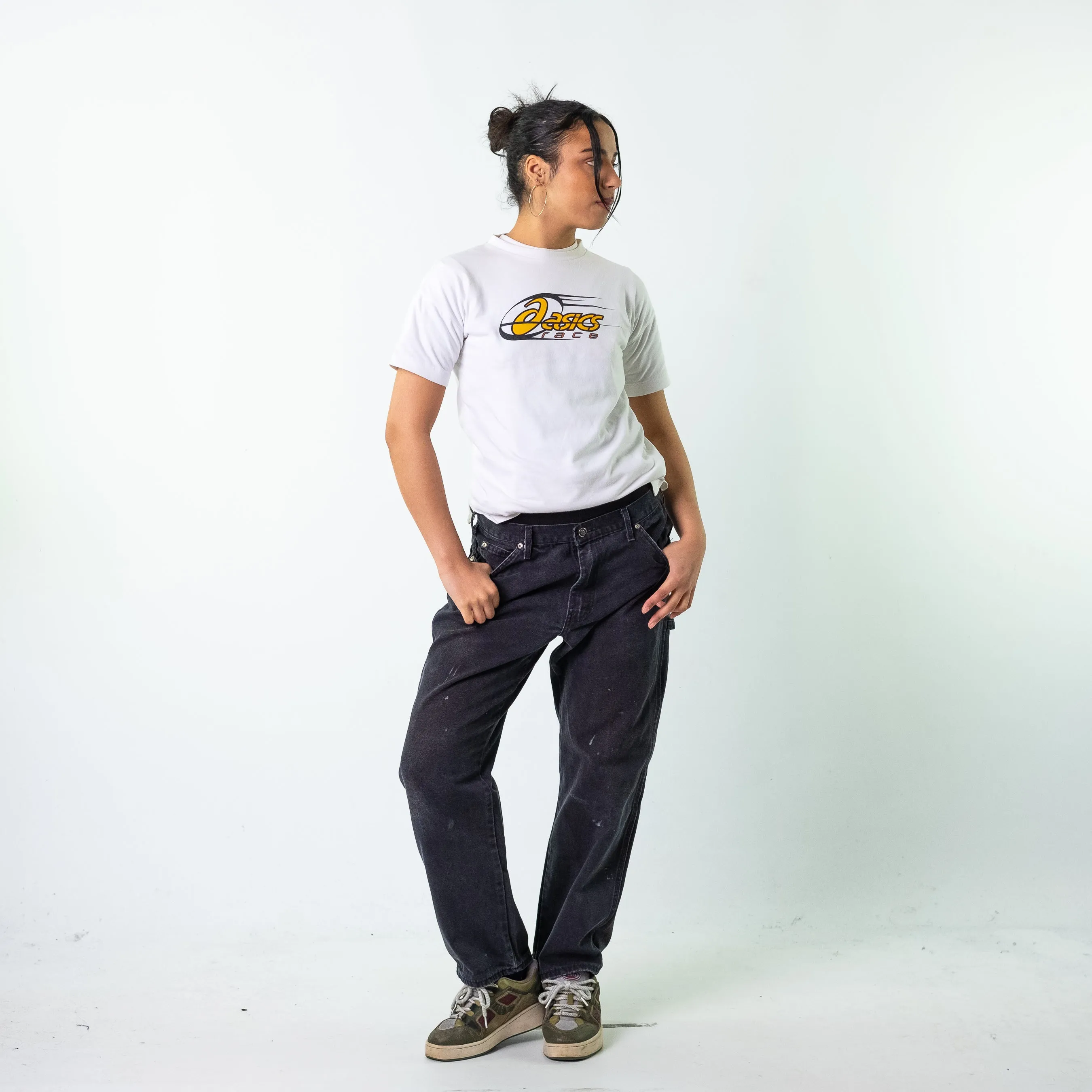 Black 90s Dickies  Cargo Skater Trousers Pants Jeans (34x30)