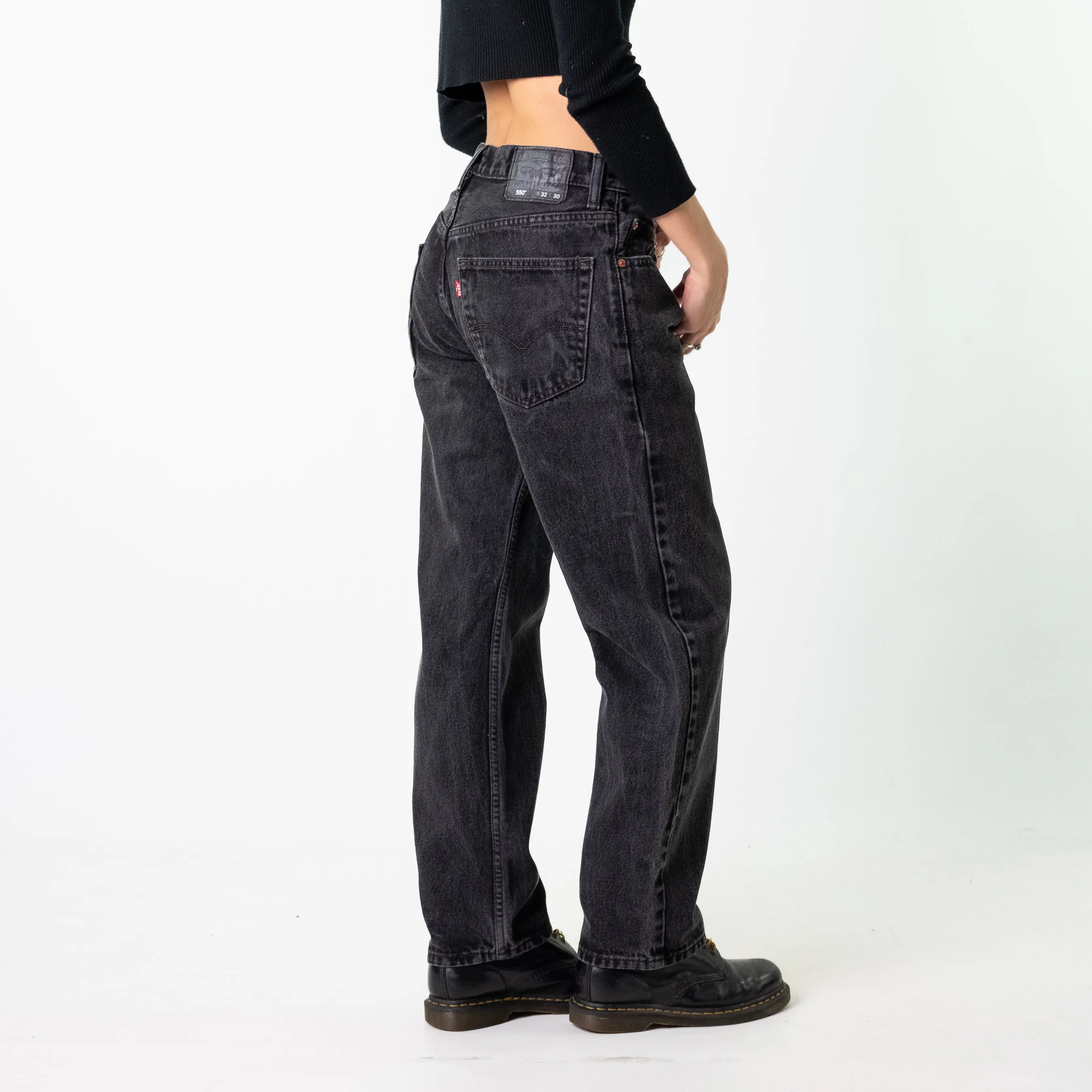 Black 90s Levi's 550s Cargo Skater Trousers Pants Jeans (32x30)