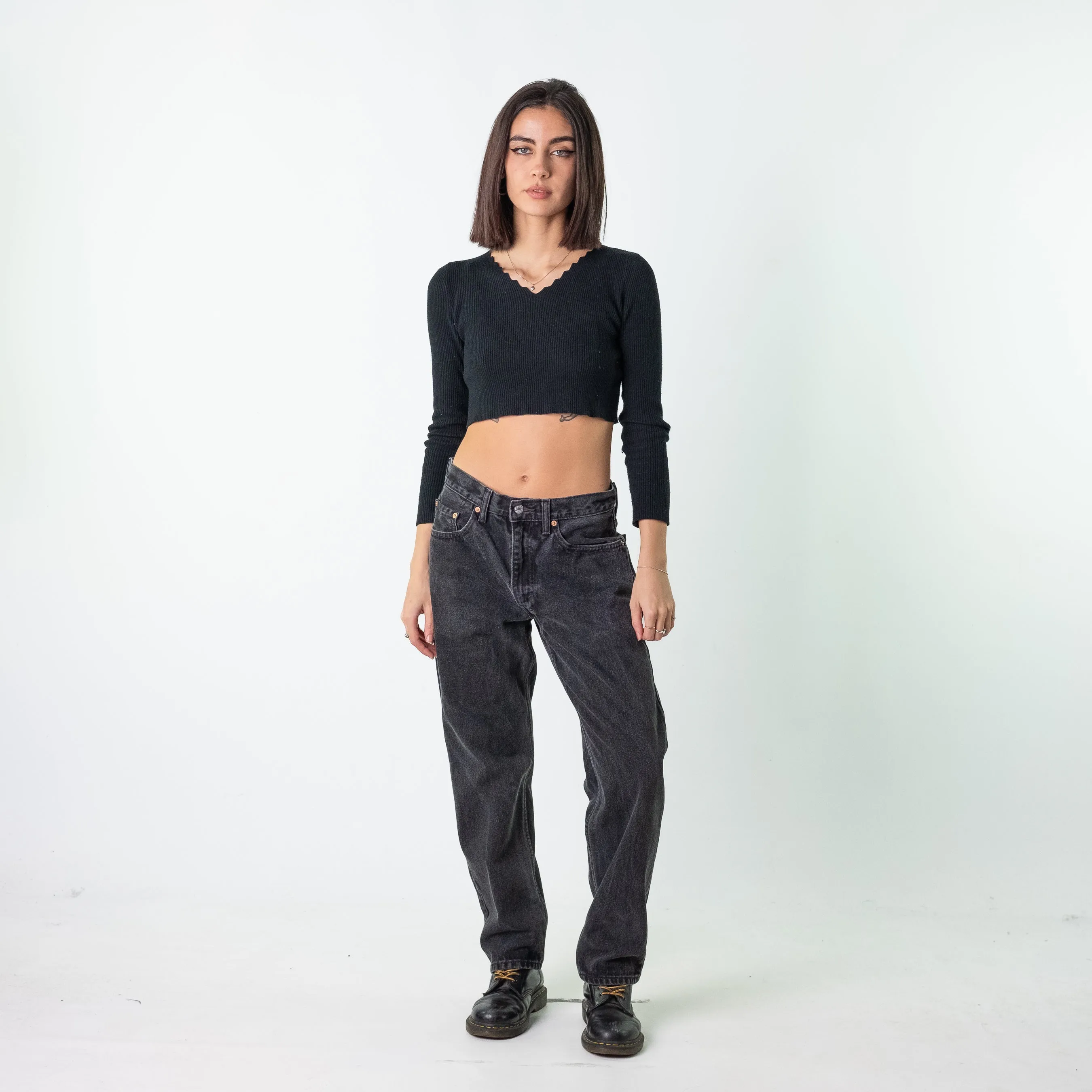 Black 90s Levi's 550s Cargo Skater Trousers Pants Jeans (32x30)