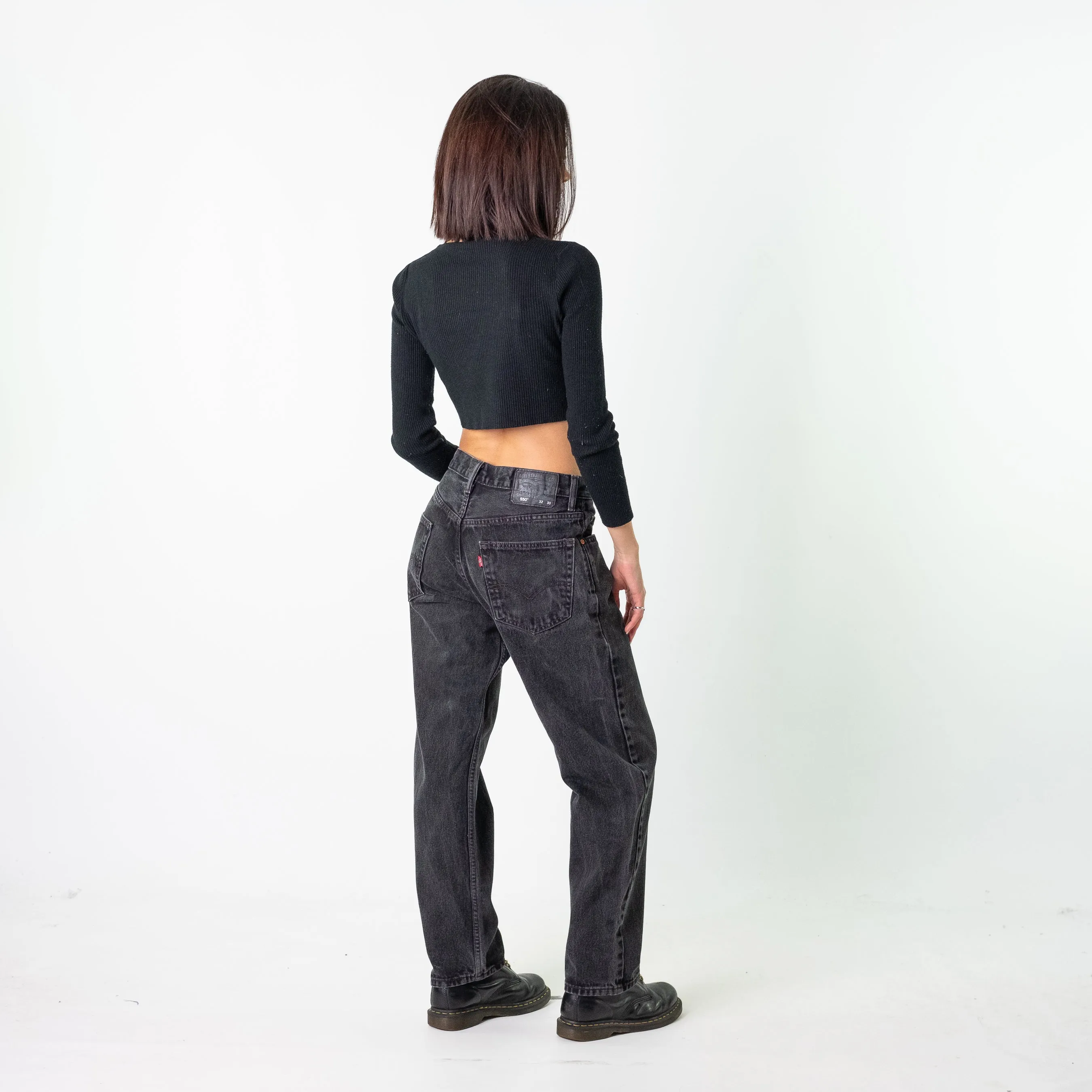 Black 90s Levi's 550s Cargo Skater Trousers Pants Jeans (32x30)