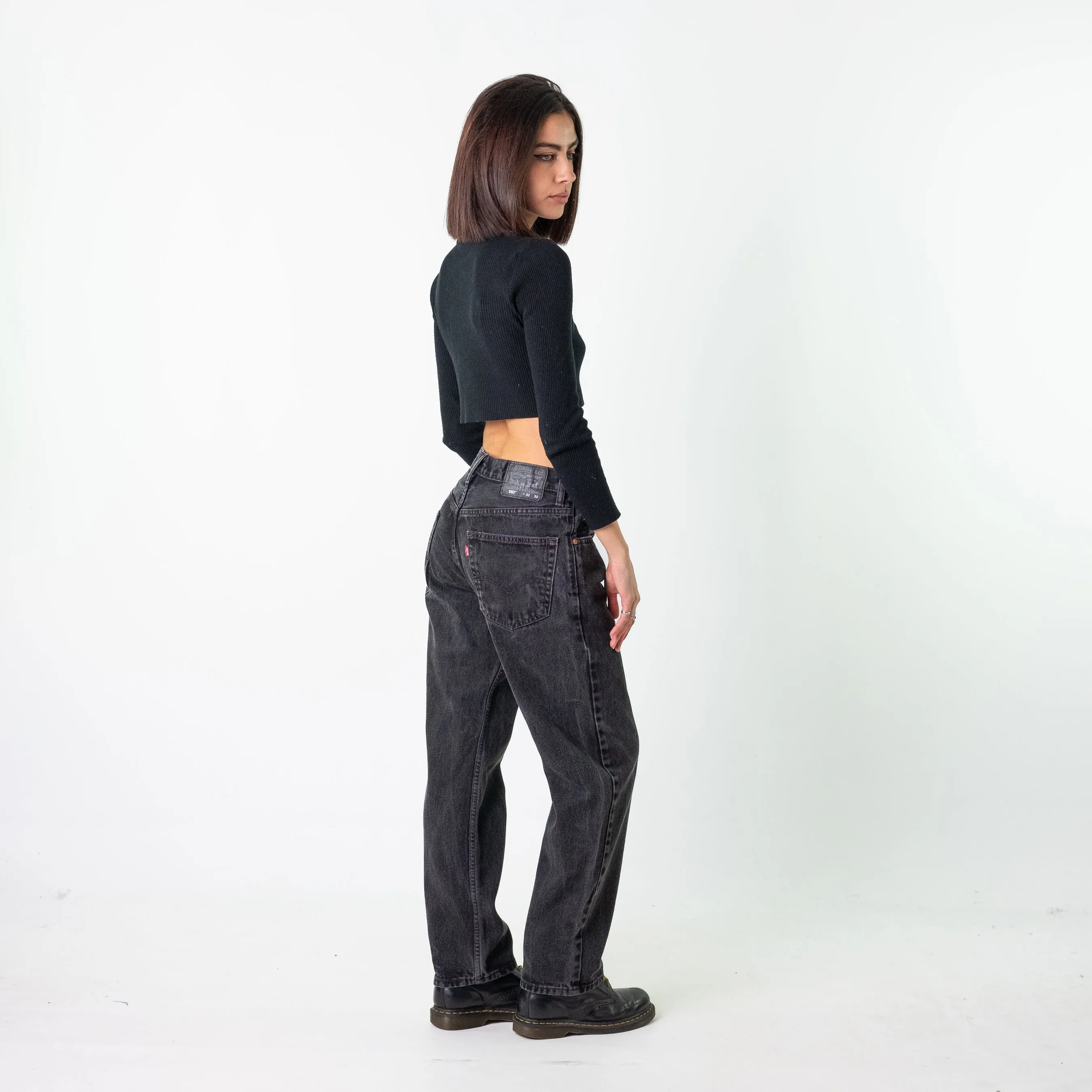 Black 90s Levi's 550s Cargo Skater Trousers Pants Jeans (32x30)