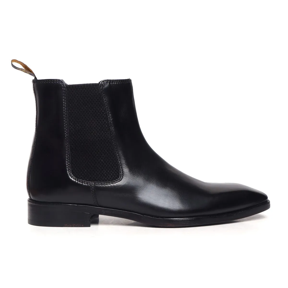 Black Chelsea Boots With Leather Sole