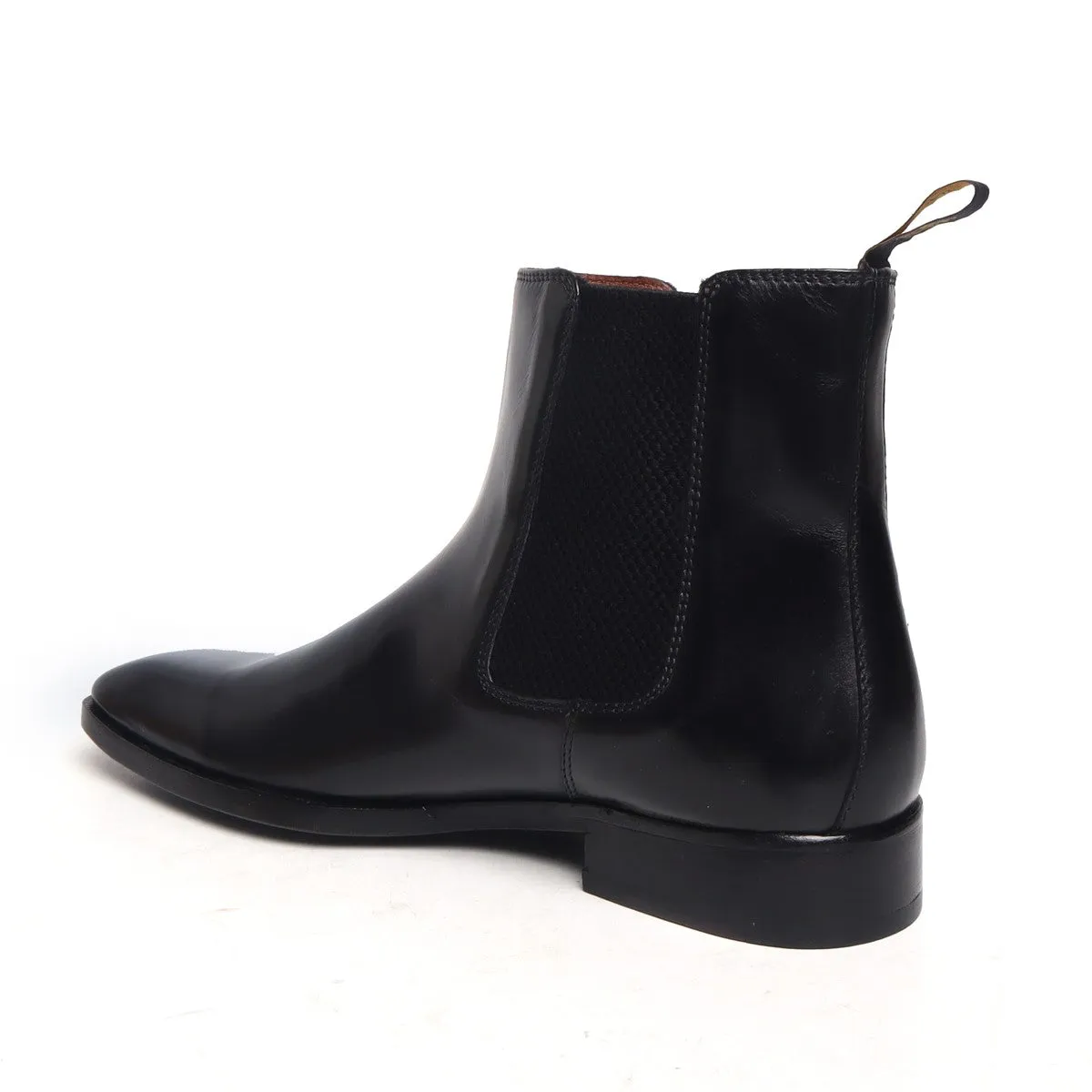 Black Chelsea Boots With Leather Sole