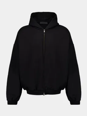 Black Full-Zip Heavy Fleece Hoodie