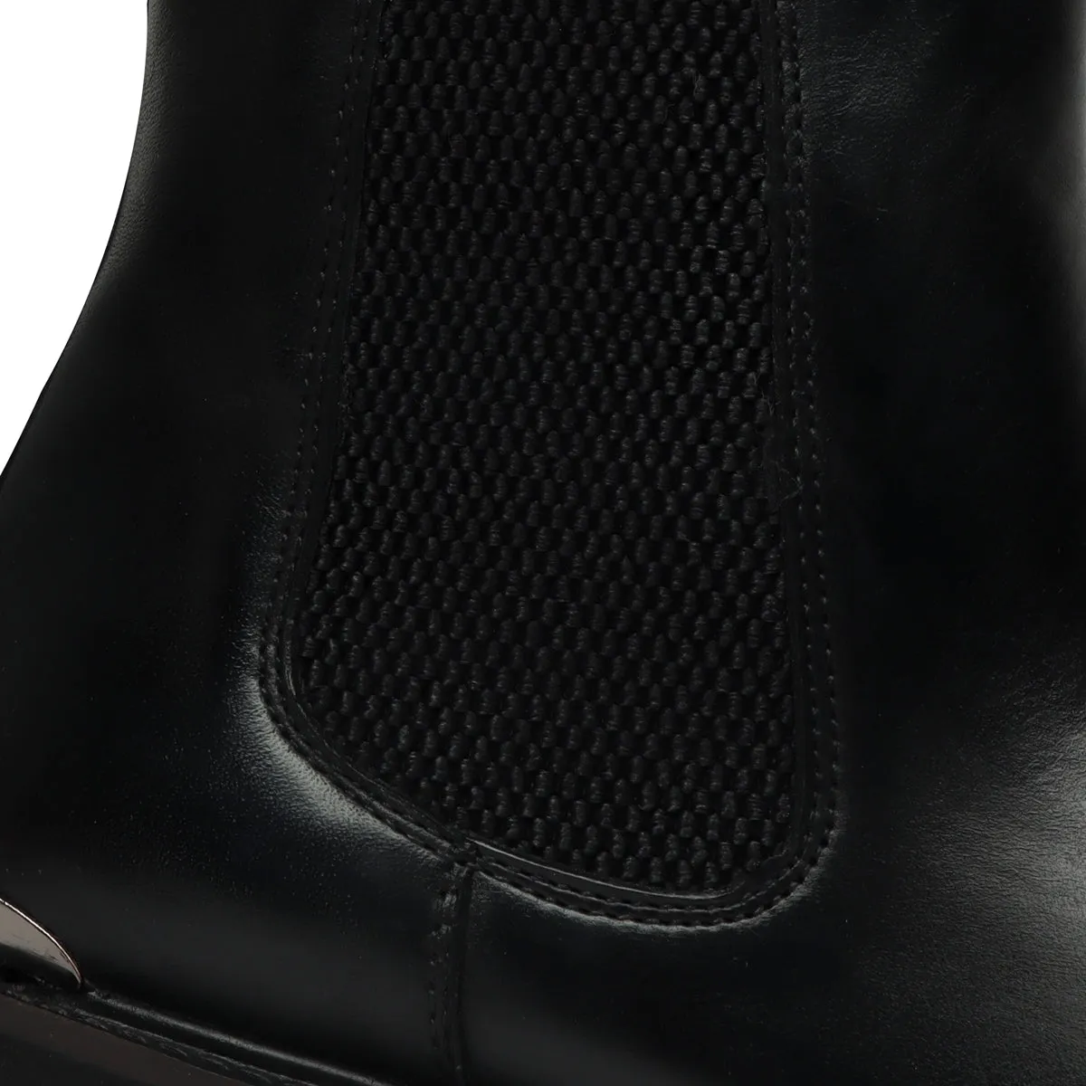 Black Leather High Ankle Chelsea Boots