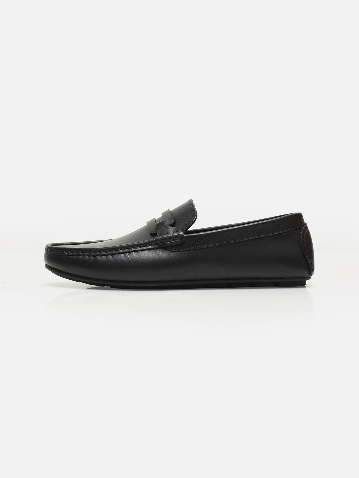 Black Leather Loafers - FAMS24-066