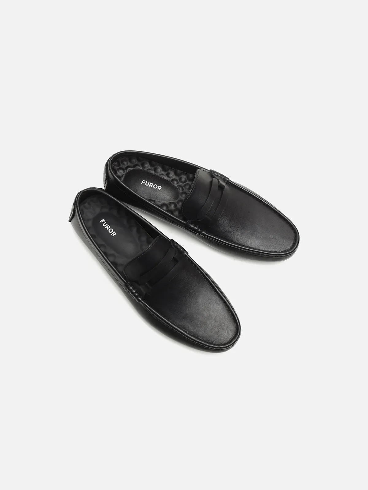 Black Leather Loafers - FAMS24-066