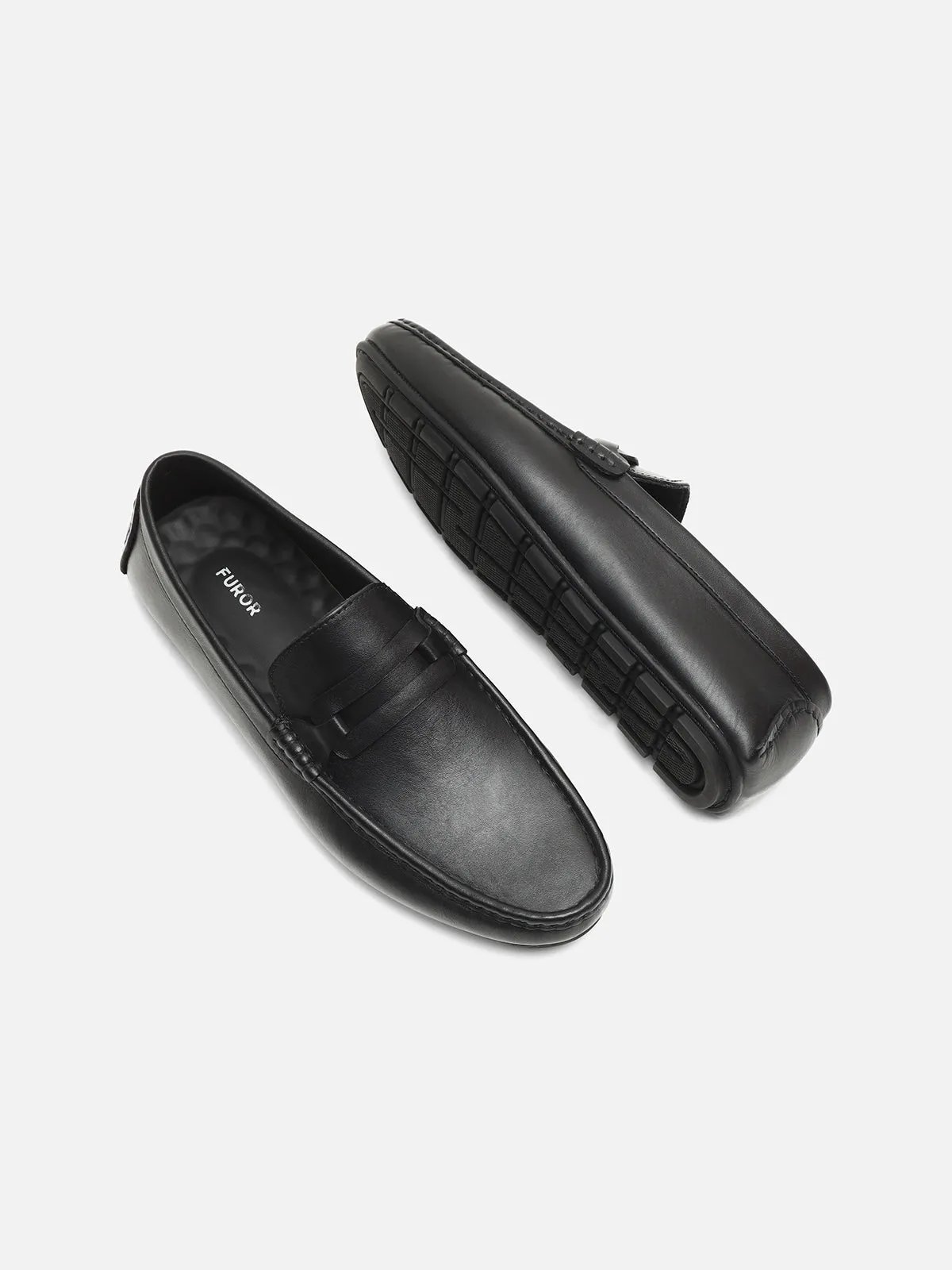 Black Leather Loafers - FAMS24-066