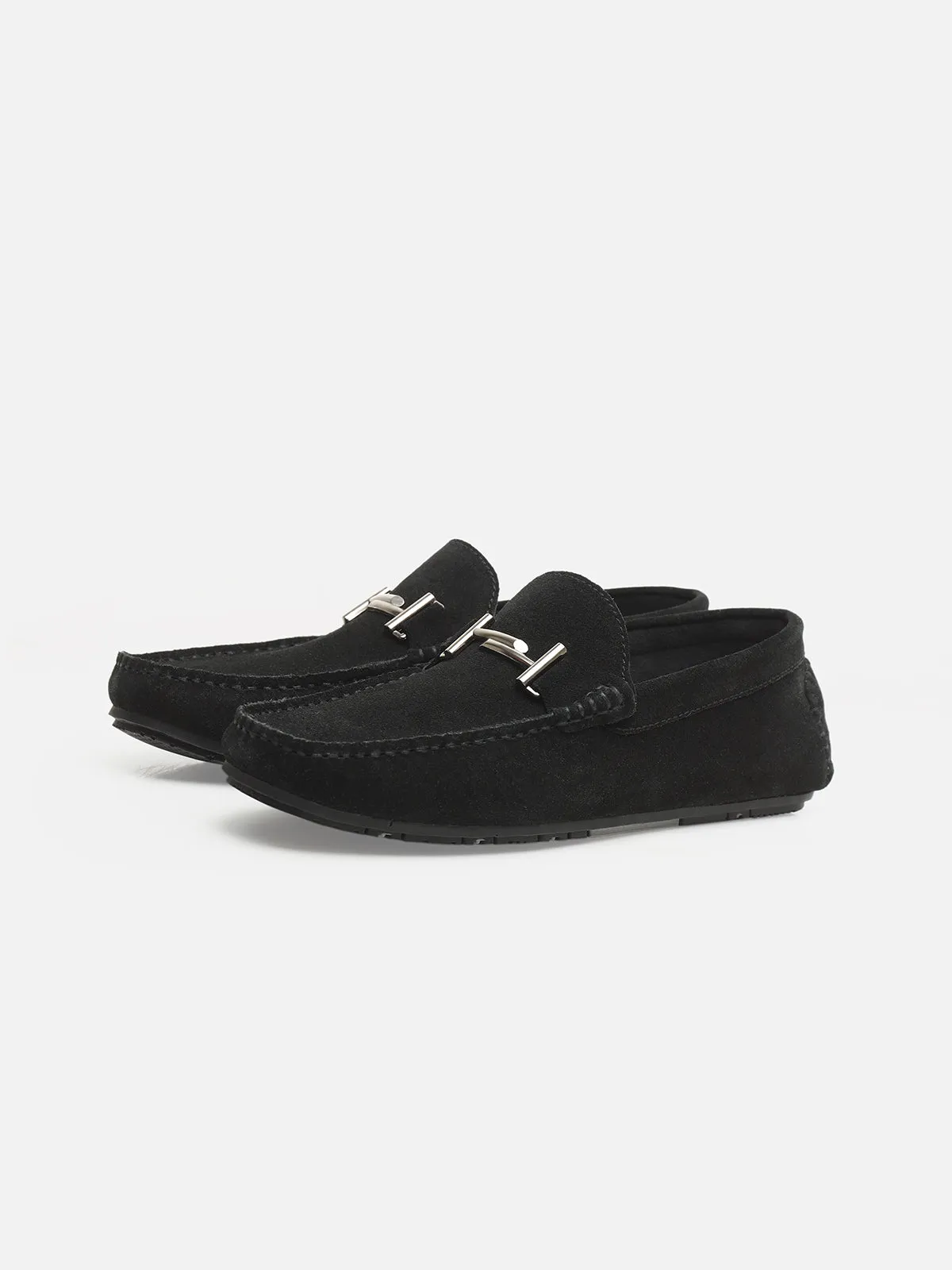 Black Suede Loafers - FAMS24-069