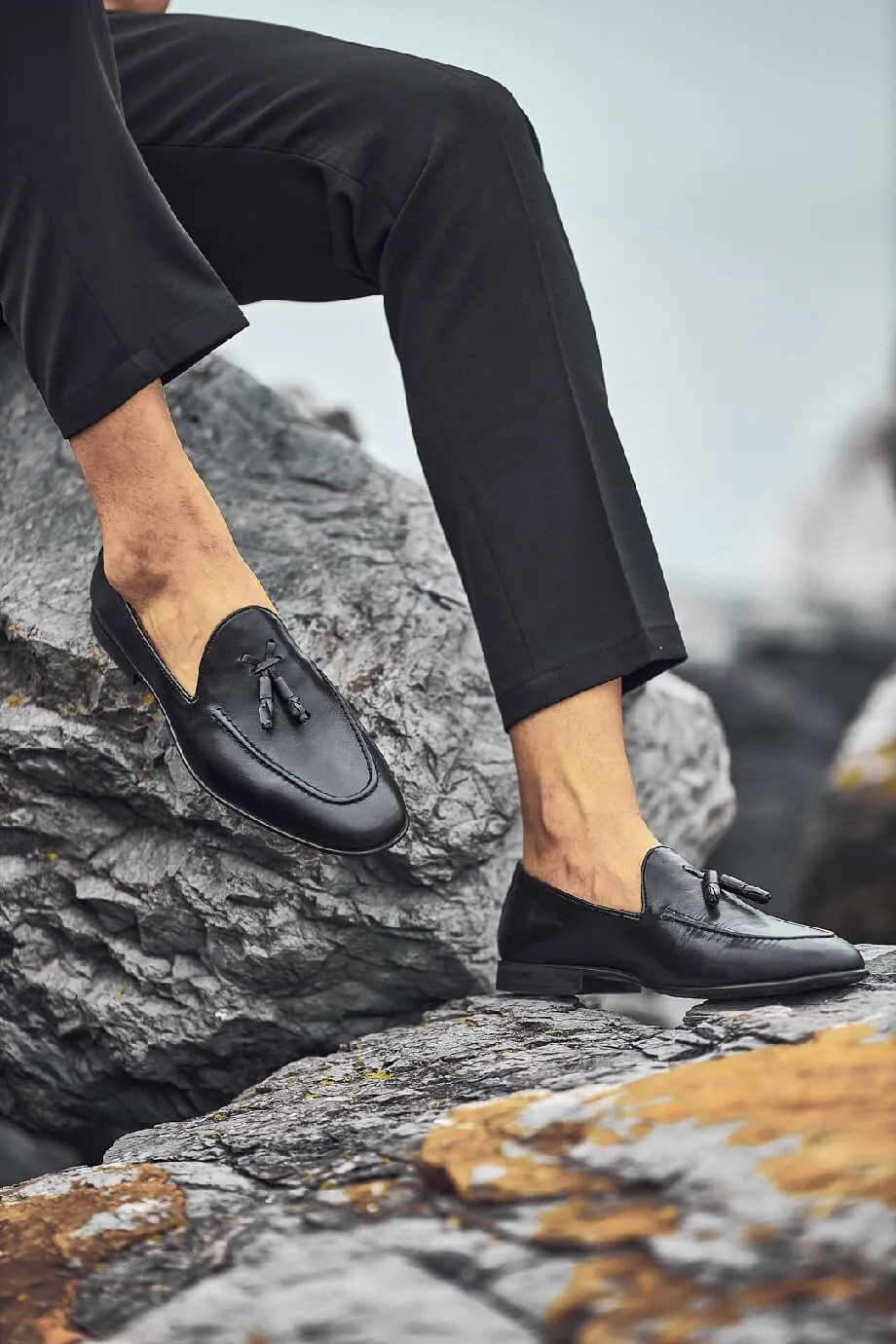 Black Tassel Loafers