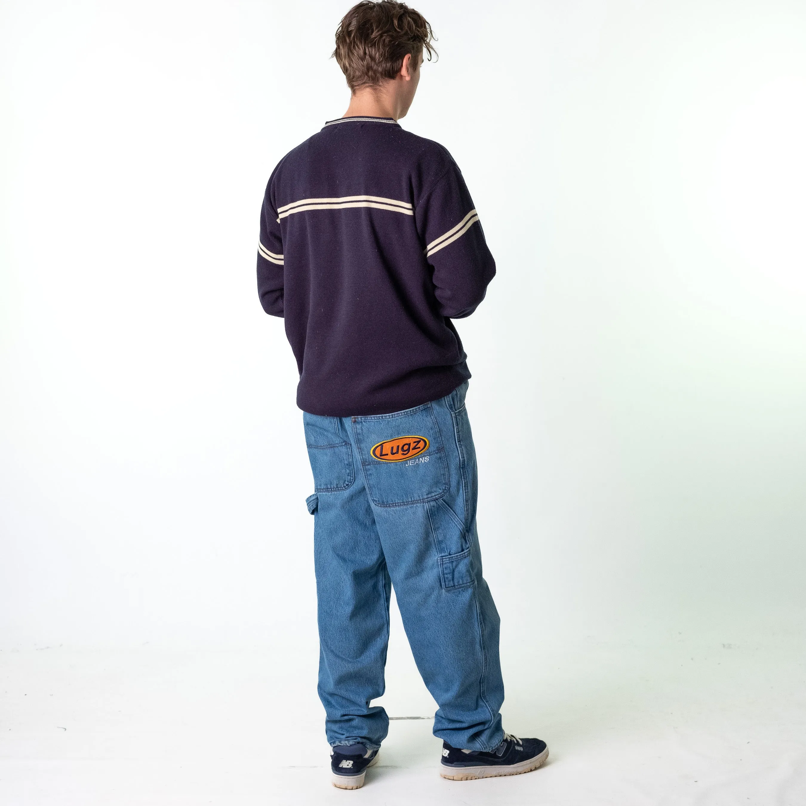 Blue Denim 90s Baggy Hip Hop Lugz Cargo Skater Trousers Pants Jeans (34x34)