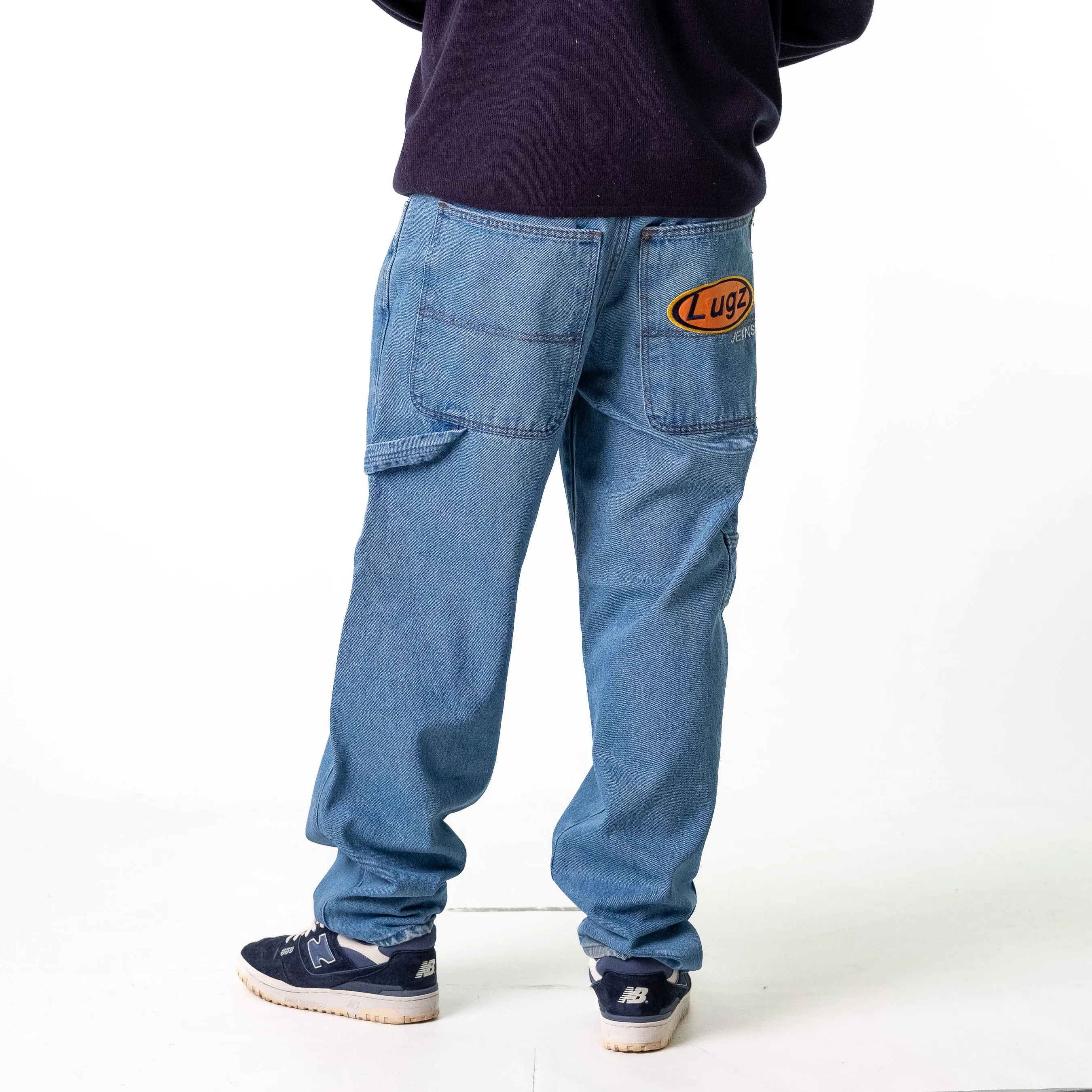 Blue Denim 90s Baggy Hip Hop Lugz Cargo Skater Trousers Pants Jeans (34x34)