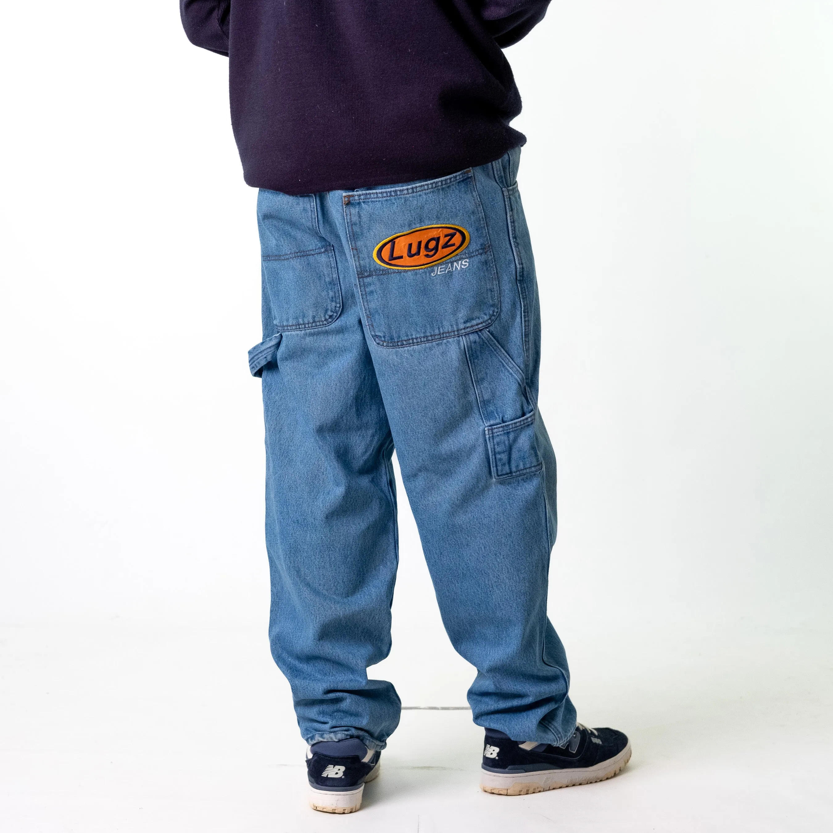 Blue Denim 90s Baggy Hip Hop Lugz Cargo Skater Trousers Pants Jeans (34x34)