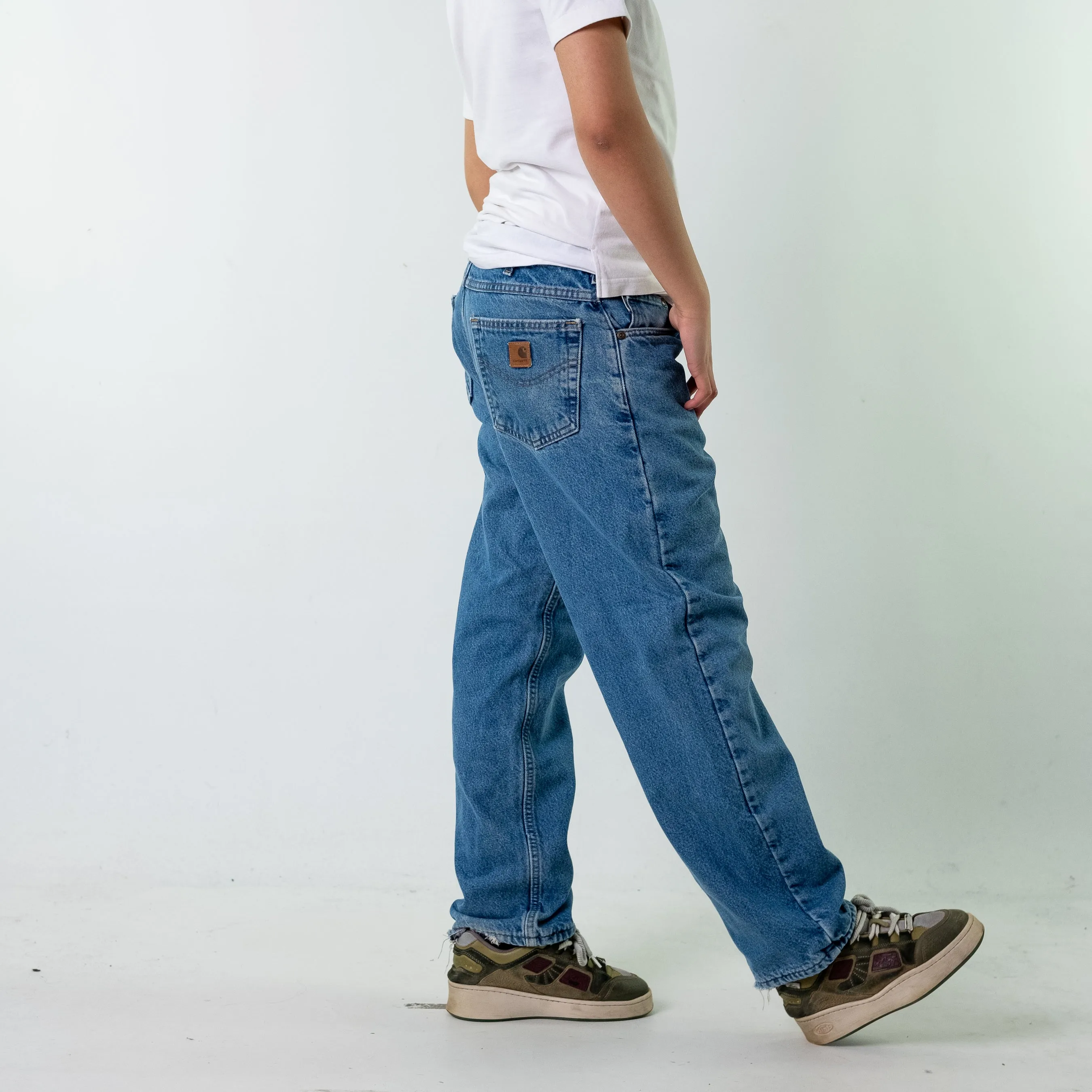 Blue Denim 90s Carhartt  Cargo Skater Trousers Pants Jeans (34x30)