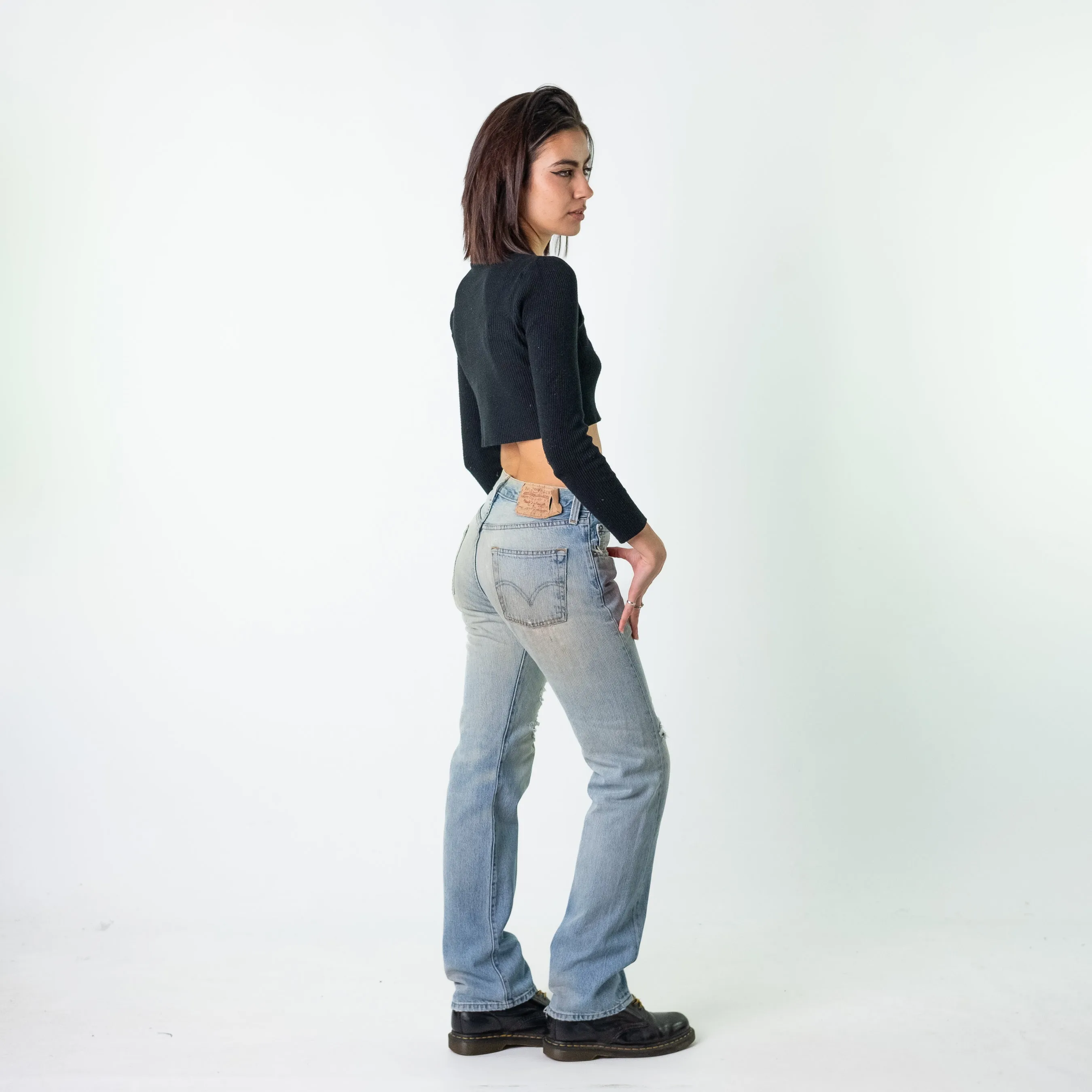 Blue Denim 90s Levi's 501s Cargo Skater Trousers Pants Jeans (28x32)