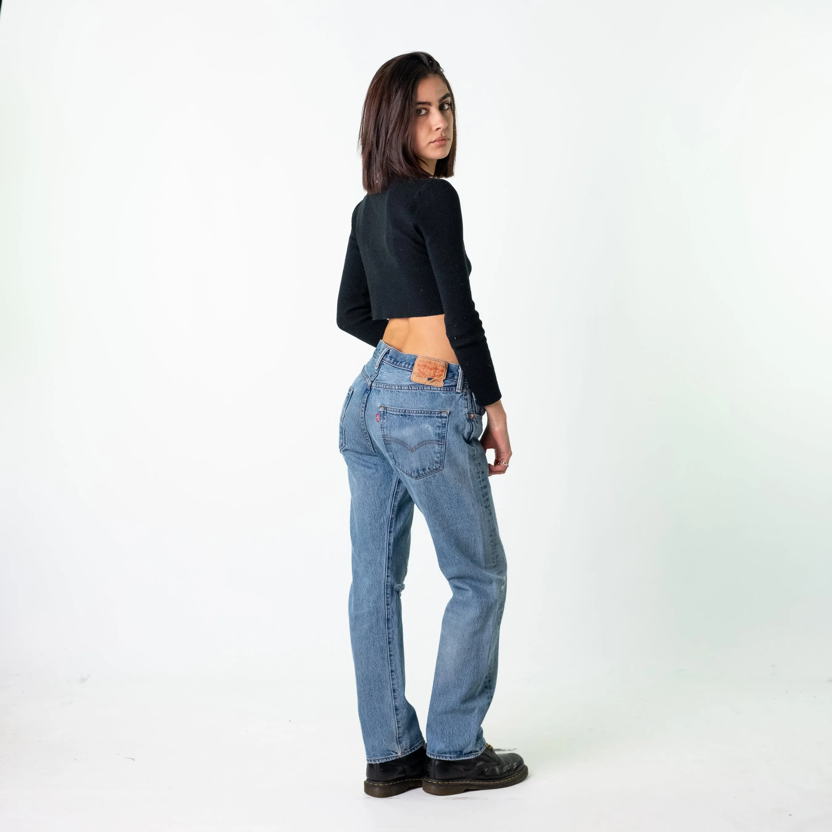 Blue Denim 90s Levi's 501s Cargo Skater Trousers Pants Jeans (32x30)