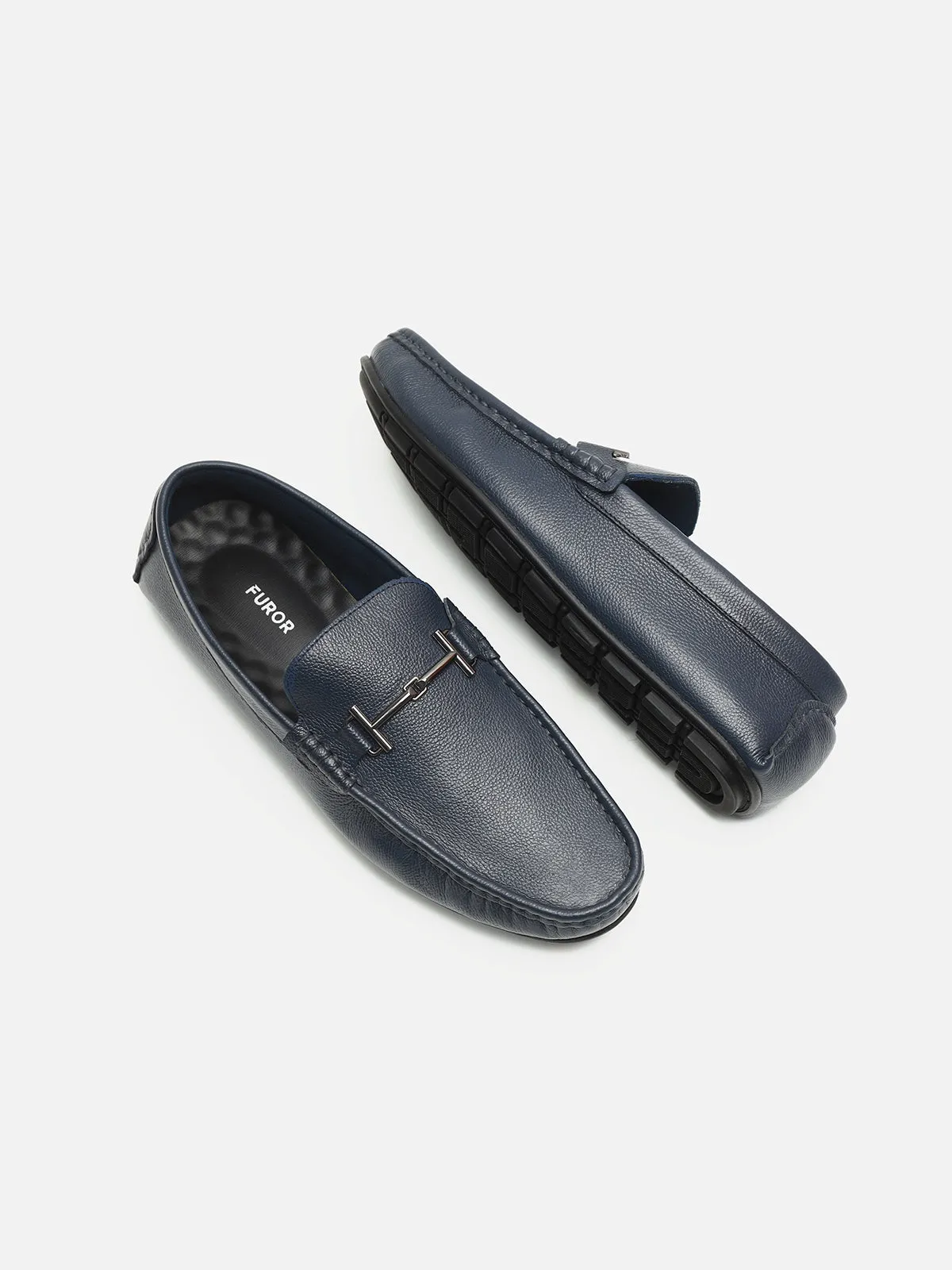 Blue Leather Loafers - FAMS24-067