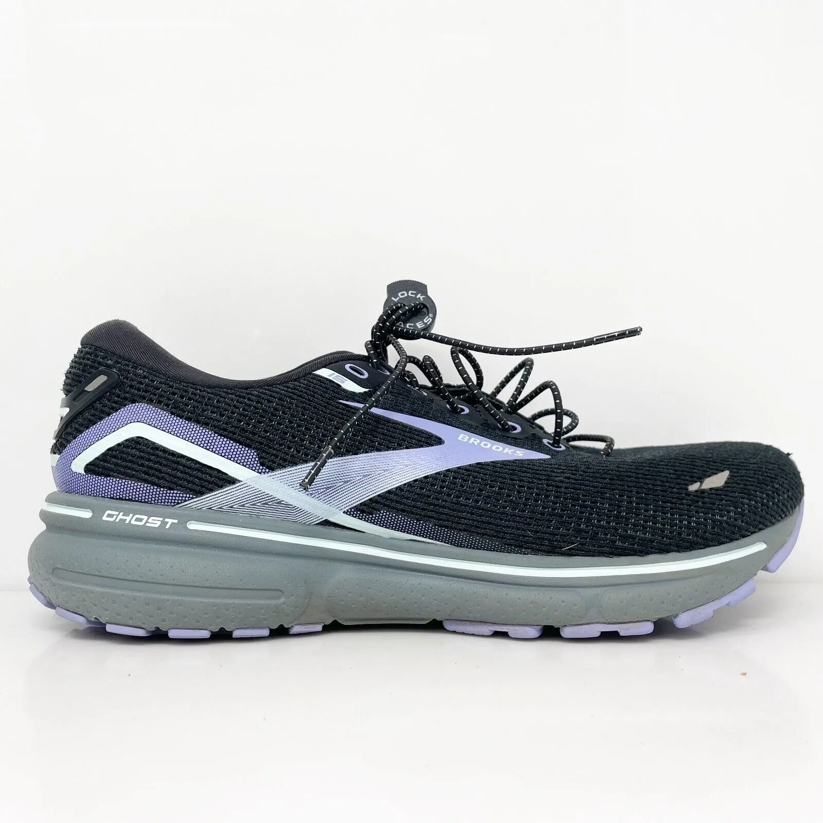 Brooks Womens Ghost 15 1203801B011 Black Running Shoes Sneakers Size 9.5 B