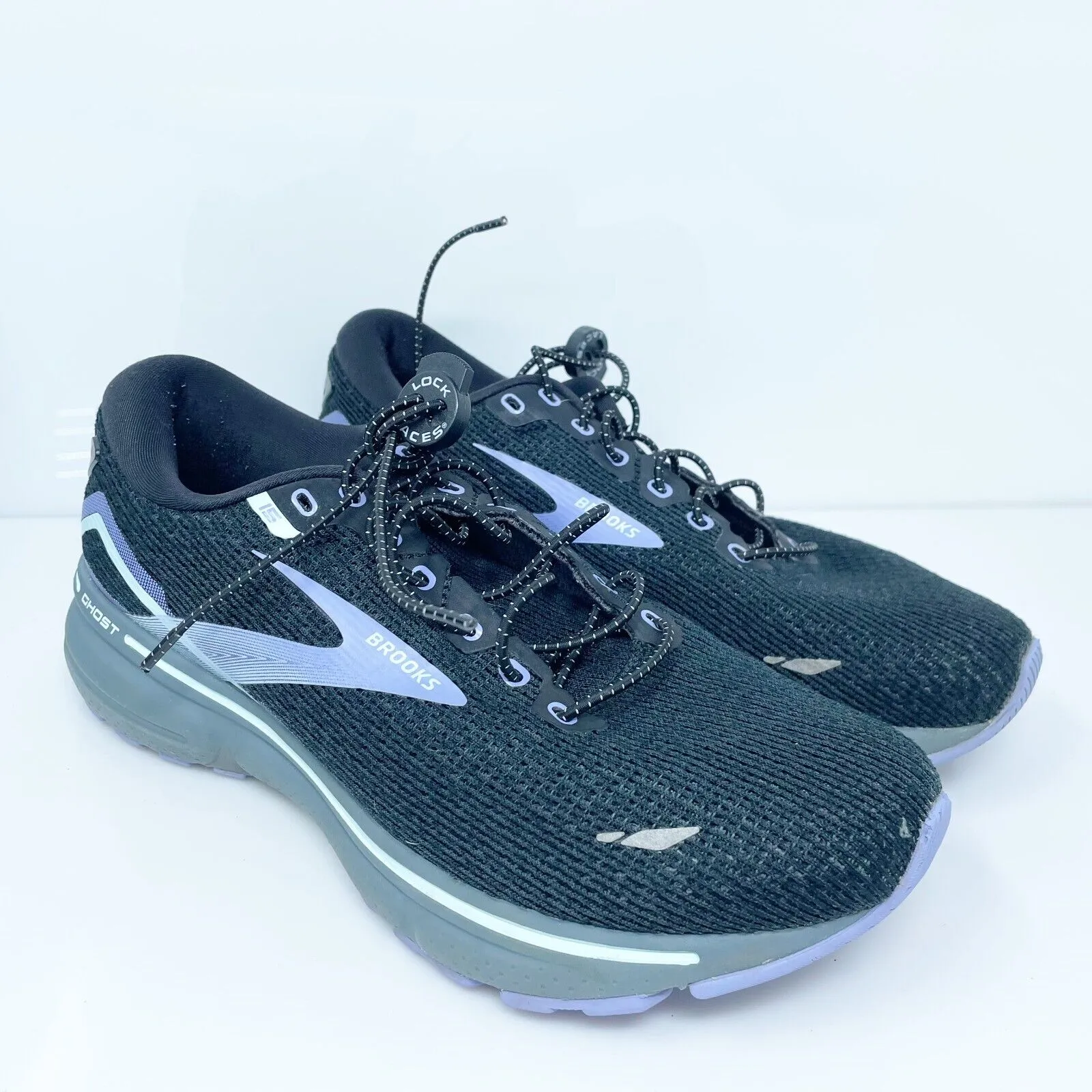 Brooks Womens Ghost 15 1203801B011 Black Running Shoes Sneakers Size 9.5 B