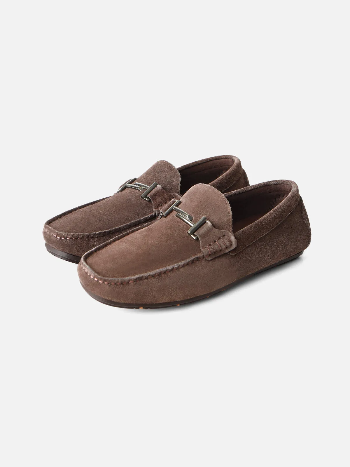 Brown Suede Loafers - FAMS24-068