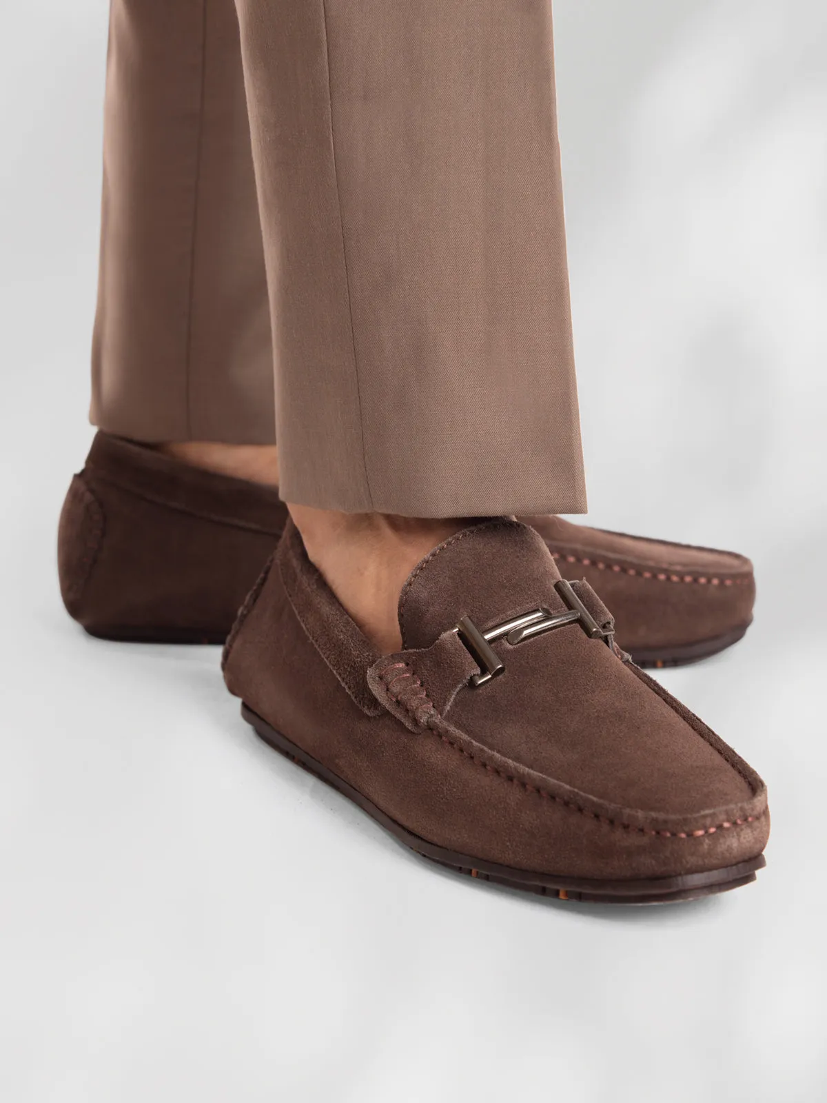 Brown Suede Loafers - FAMS24-068