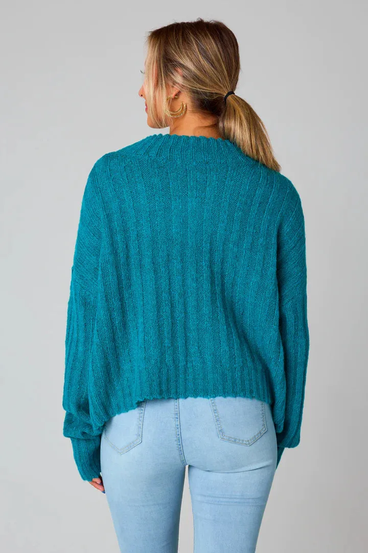 Buddy Love Hadley Knit Sweater-Teal