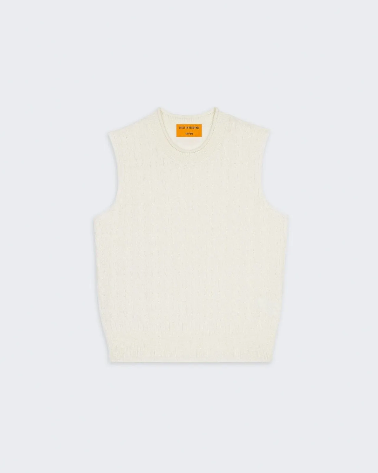 Cable Vest In Cashmere - Cream