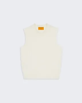 Cable Vest In Cashmere - Cream