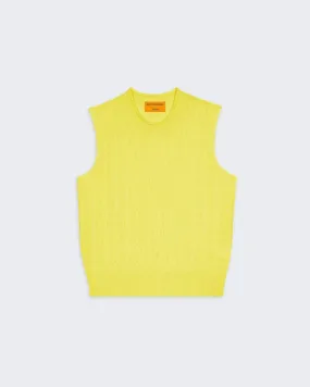 Cable Vest In Cashmere - Lemon