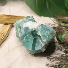 Chunky Top Grade Rough Rainbow Green Fluorite Specimen from Mexico