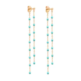 Classic Gigi dangling Turquoise Green earrings, Rose Gold