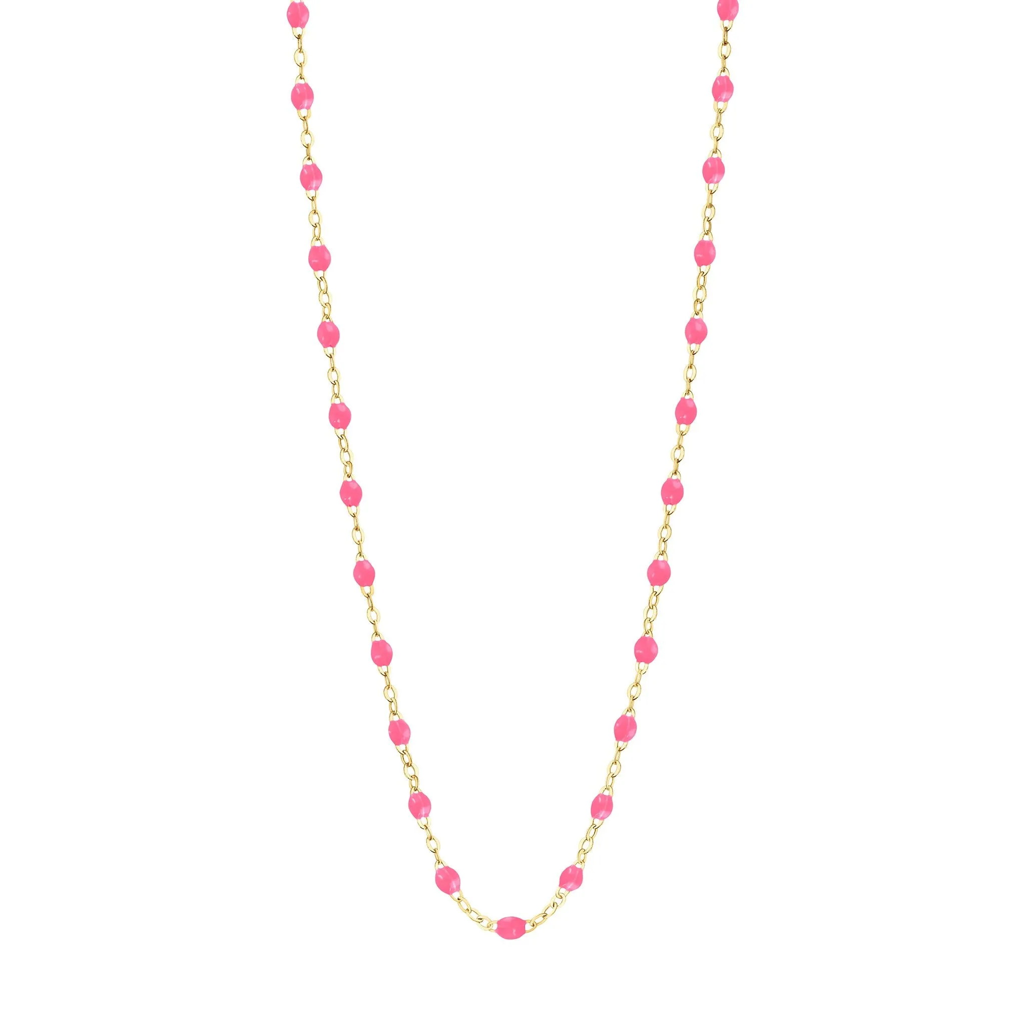 Classic Gigi Pink necklace, Yellow Gold, 19.7