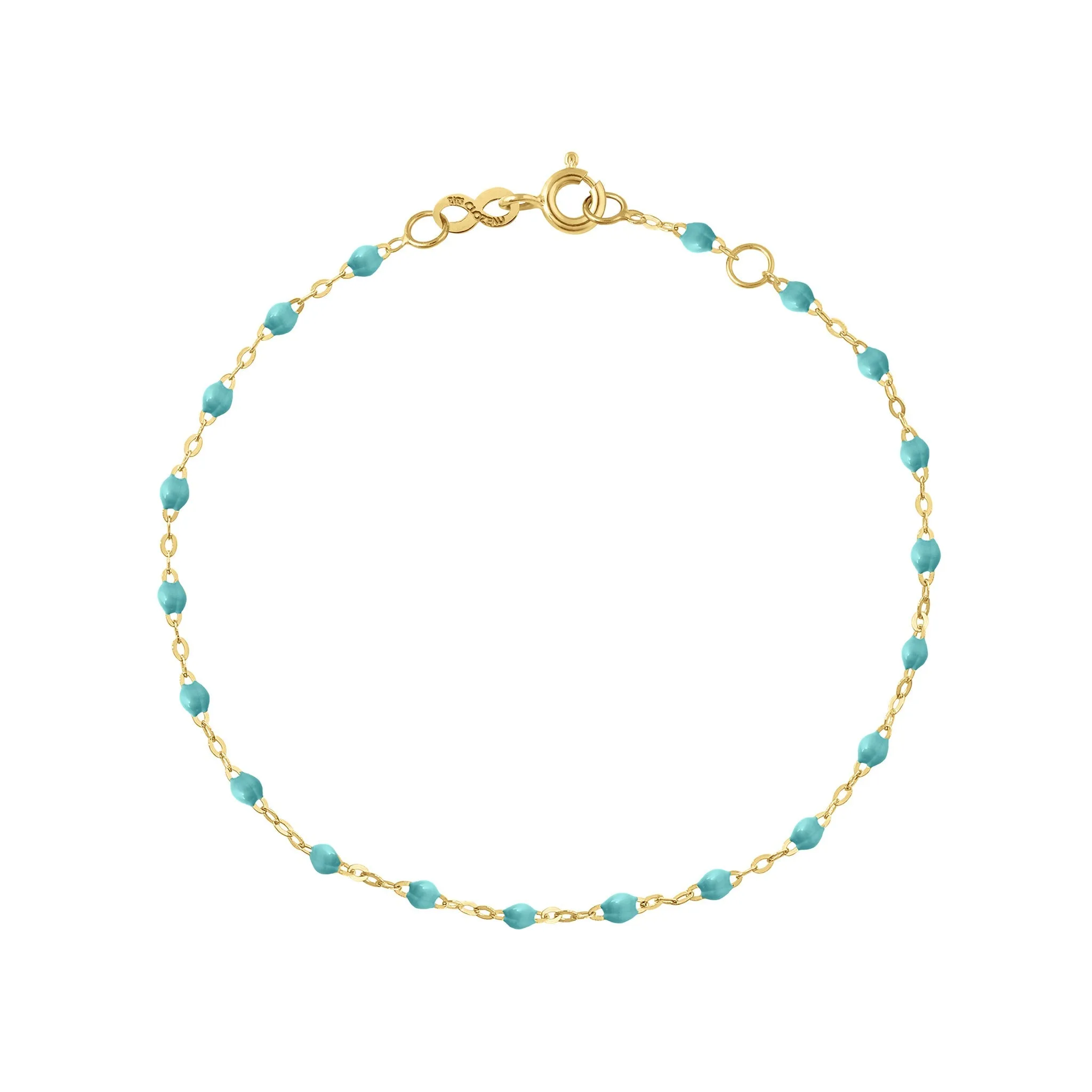 Classic Gigi Turquoise Green Anklet, Yellow Gold, 9.4