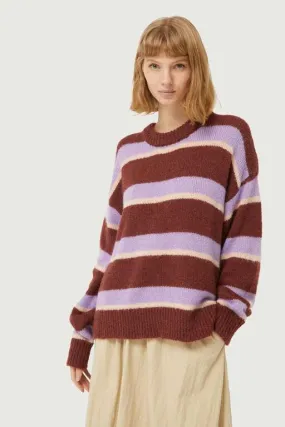 Compania Fantastica Striped Knit Sweater Brown/Lilac