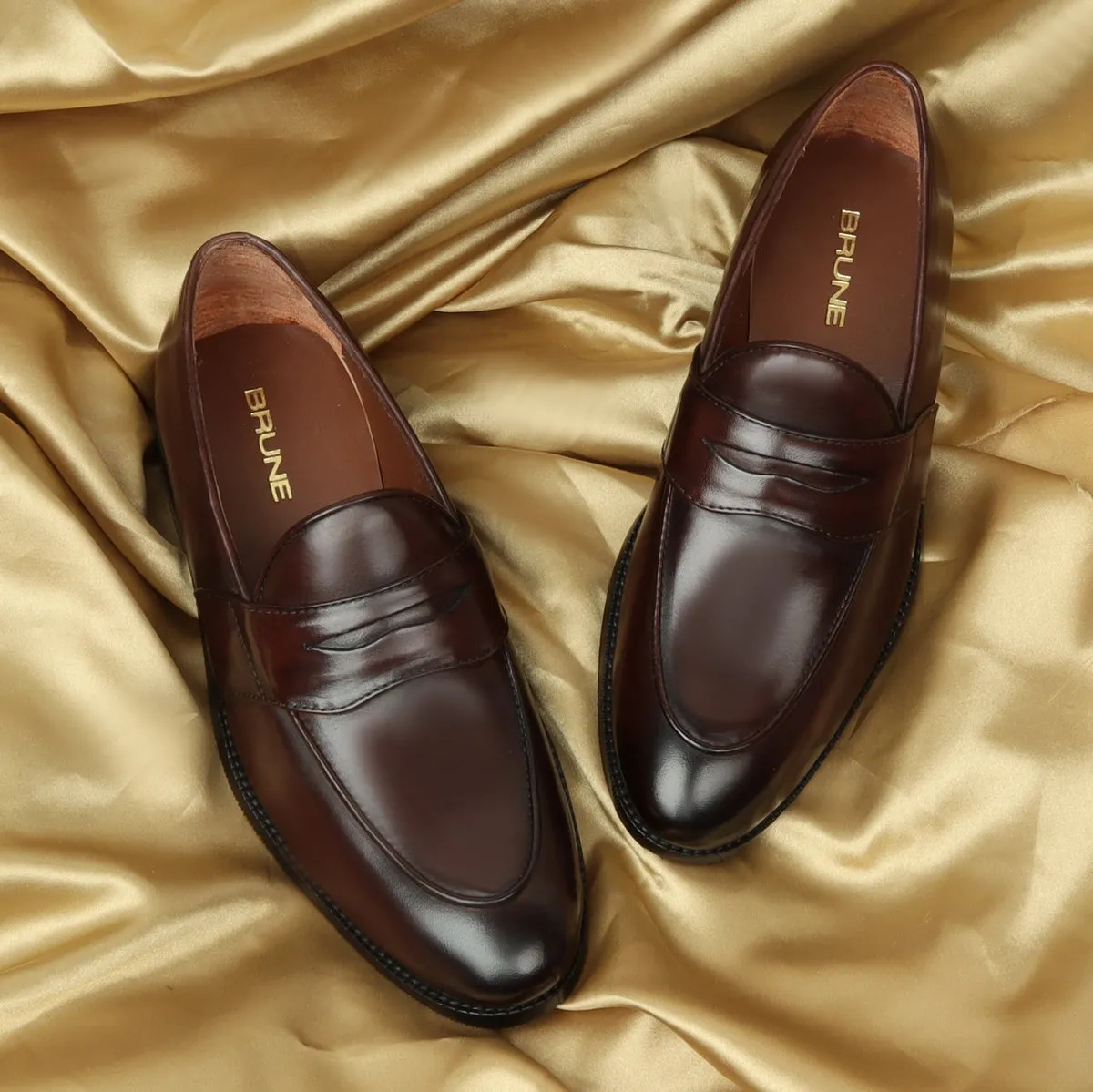 Dark Brown Leather Penny Loafers