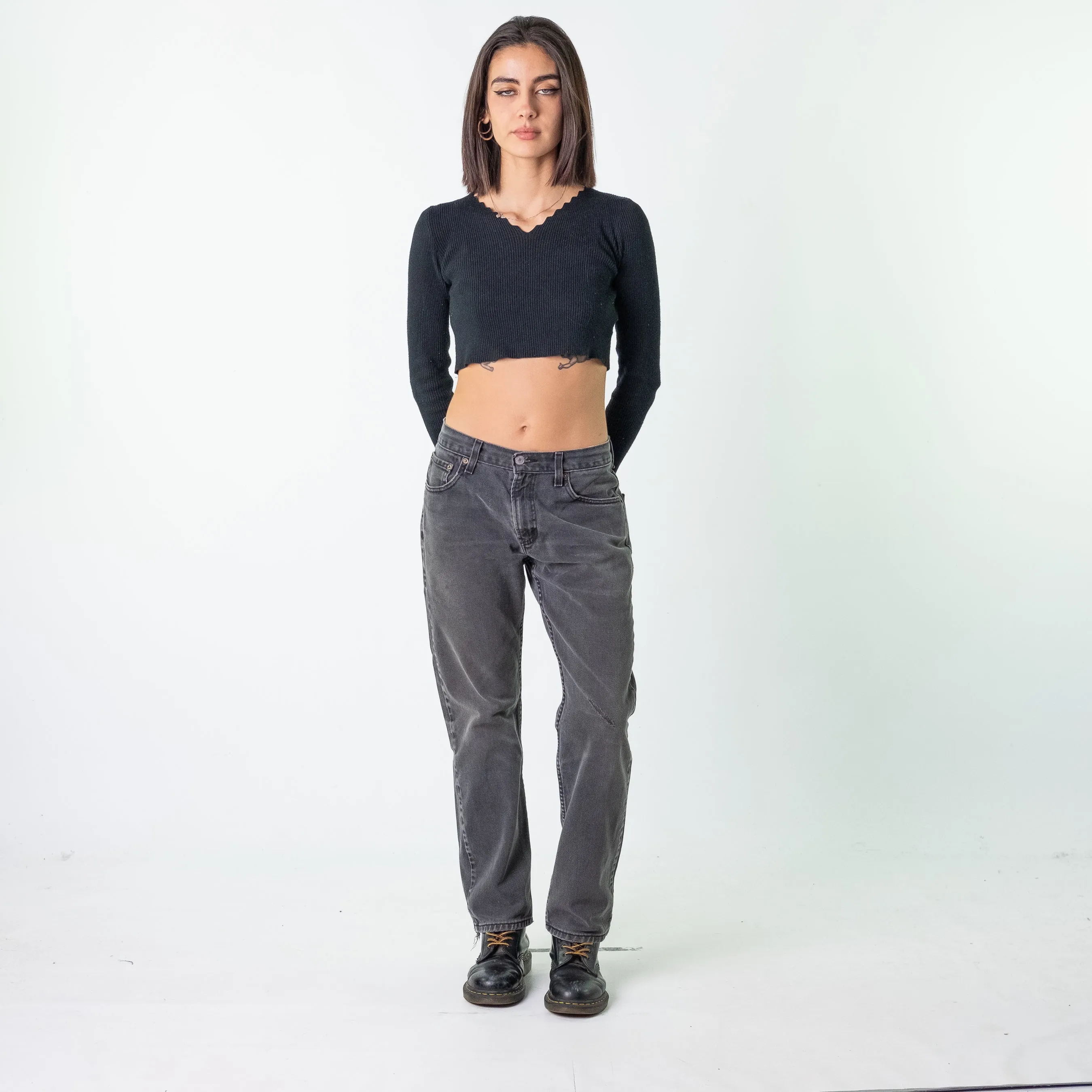 Dark Grey 90s Levi's 505s Cargo Skater Trousers Pants Jeans (30x30)