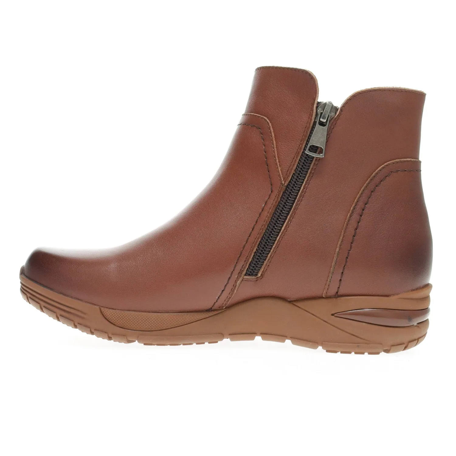  Delphi Zip-up Ankle Boot WIDE in Brown  