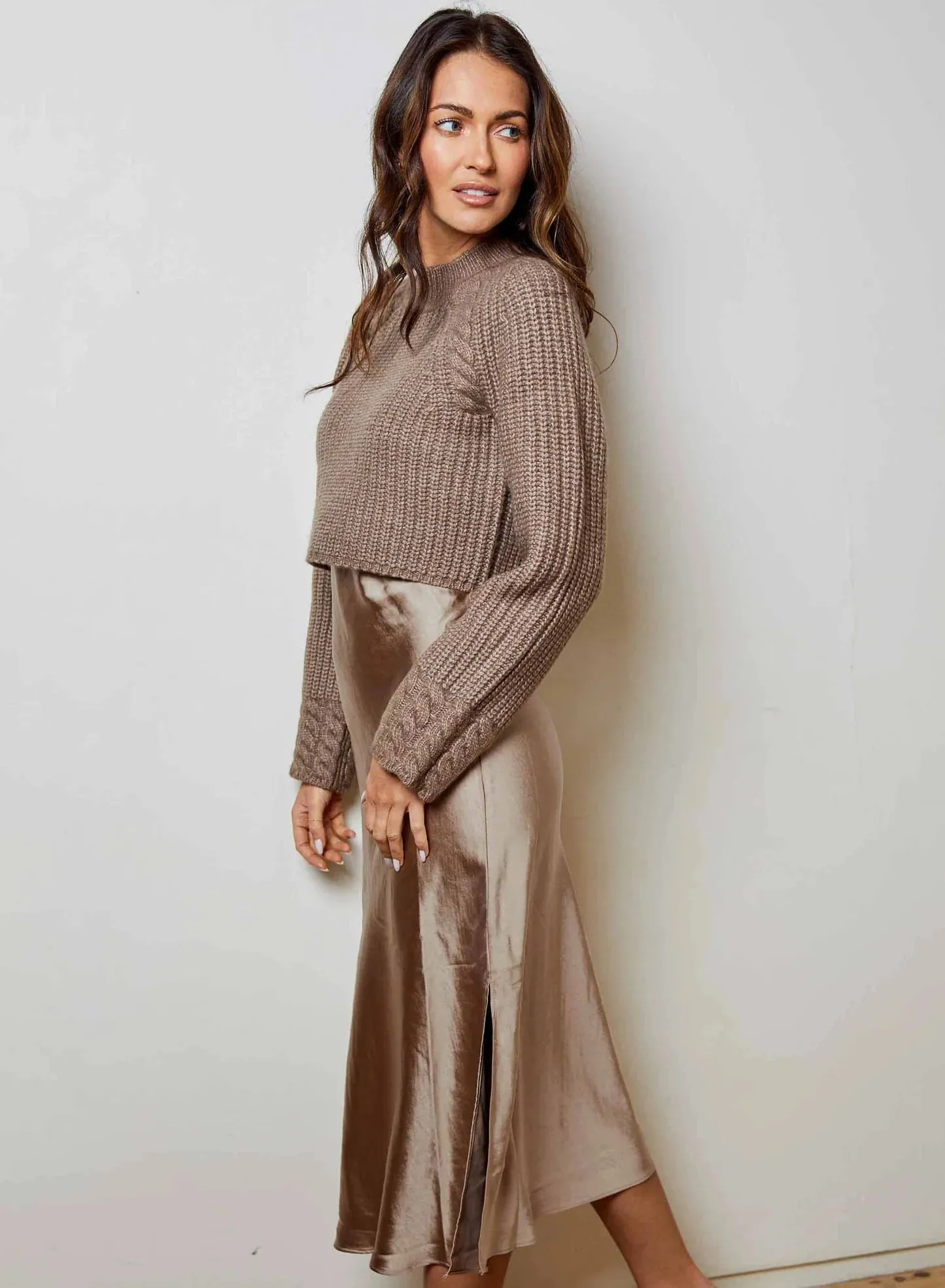 DH New York Kaz Sweater/Dress Combo Umber